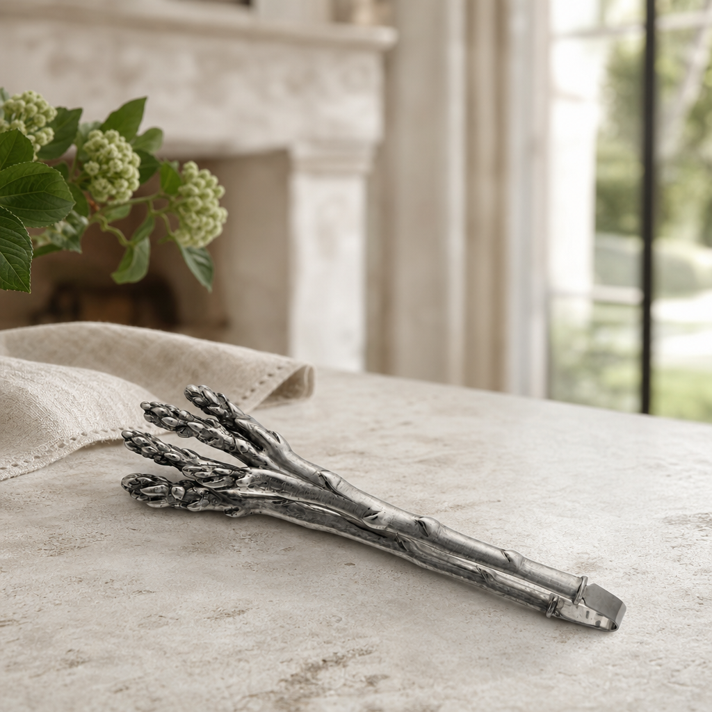 Pewter Asparagus Pattern Tongs 3