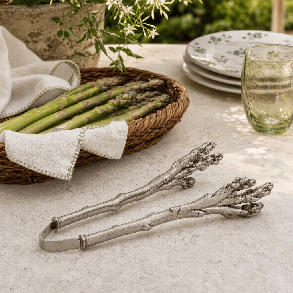 Pewter Asparagus Pattern Tongs 9