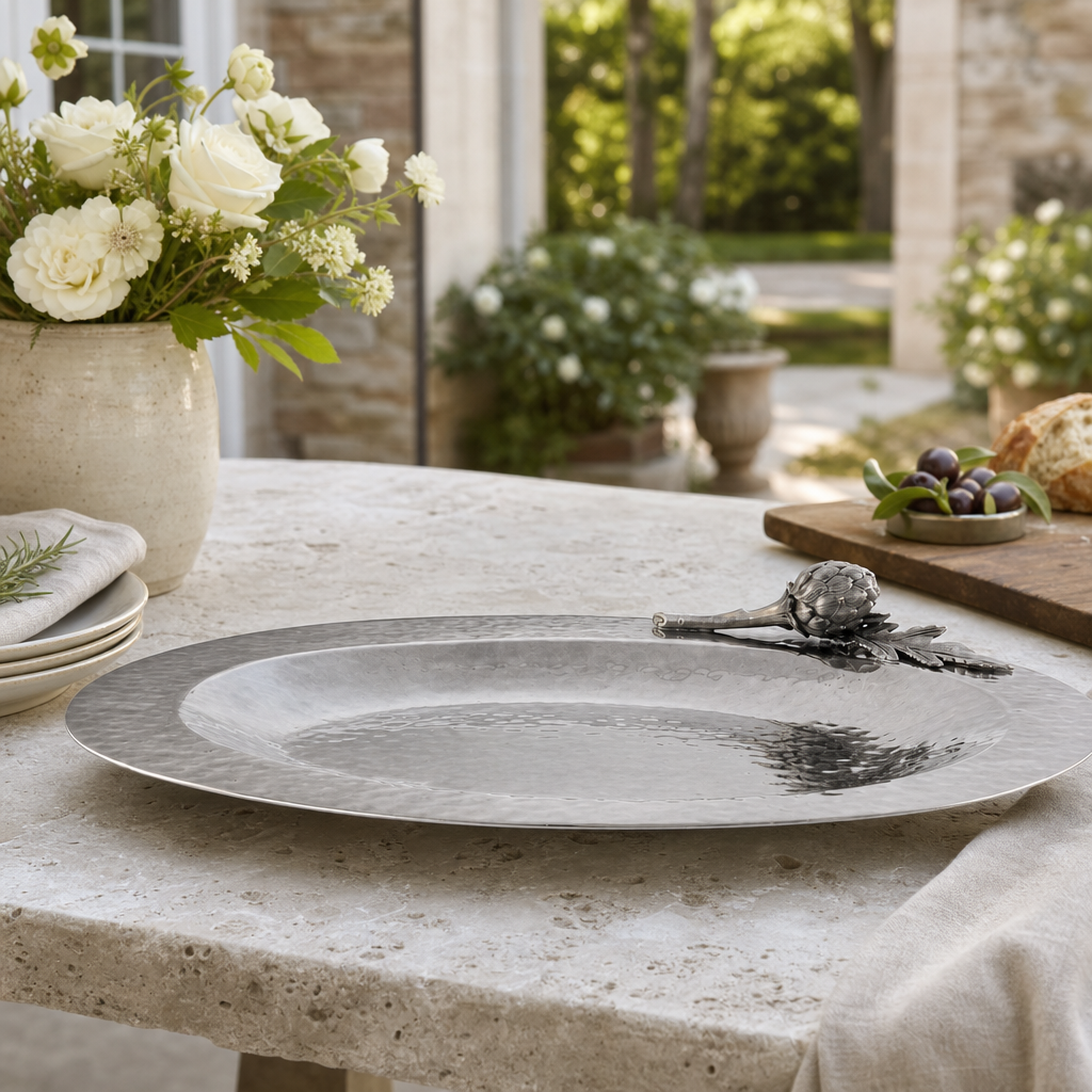 Artichoke Steel Serving Tray 8