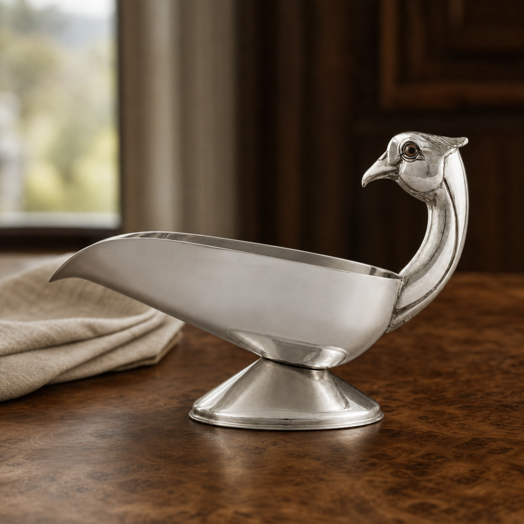 Pheasant Handle Stainless Steel Gravy / Sauce Server 2