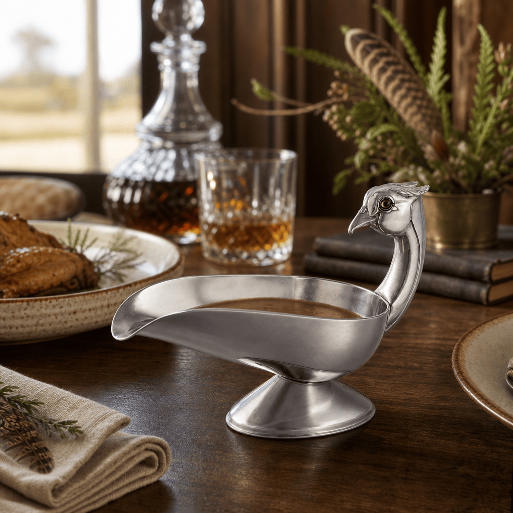 Pheasant Handle Stainless Steel Gravy / Sauce Server 9