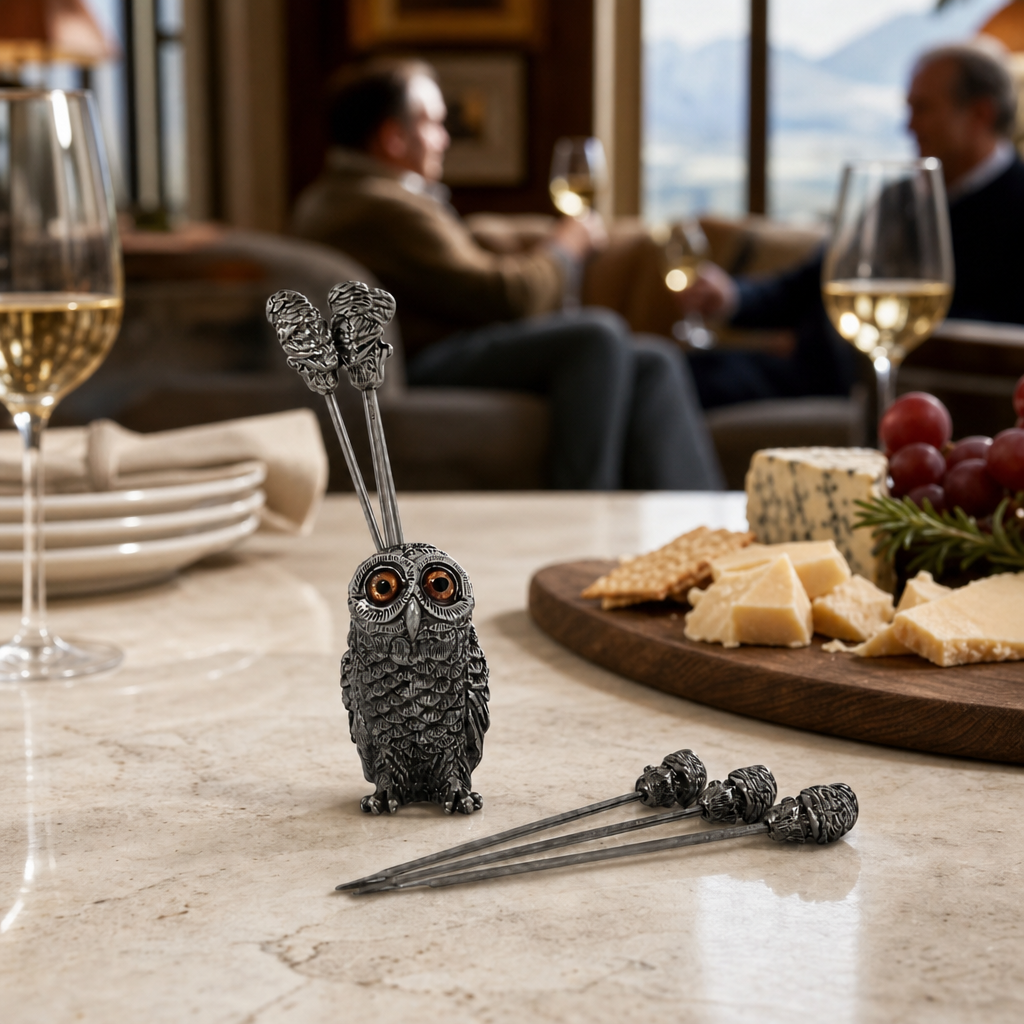 Owl Cheese Pick Set 6