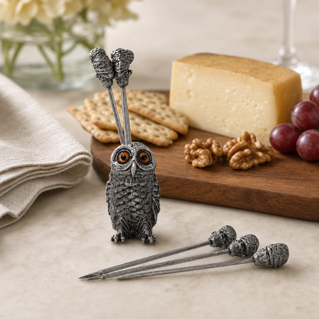 Owl Cheese Pick Set 3