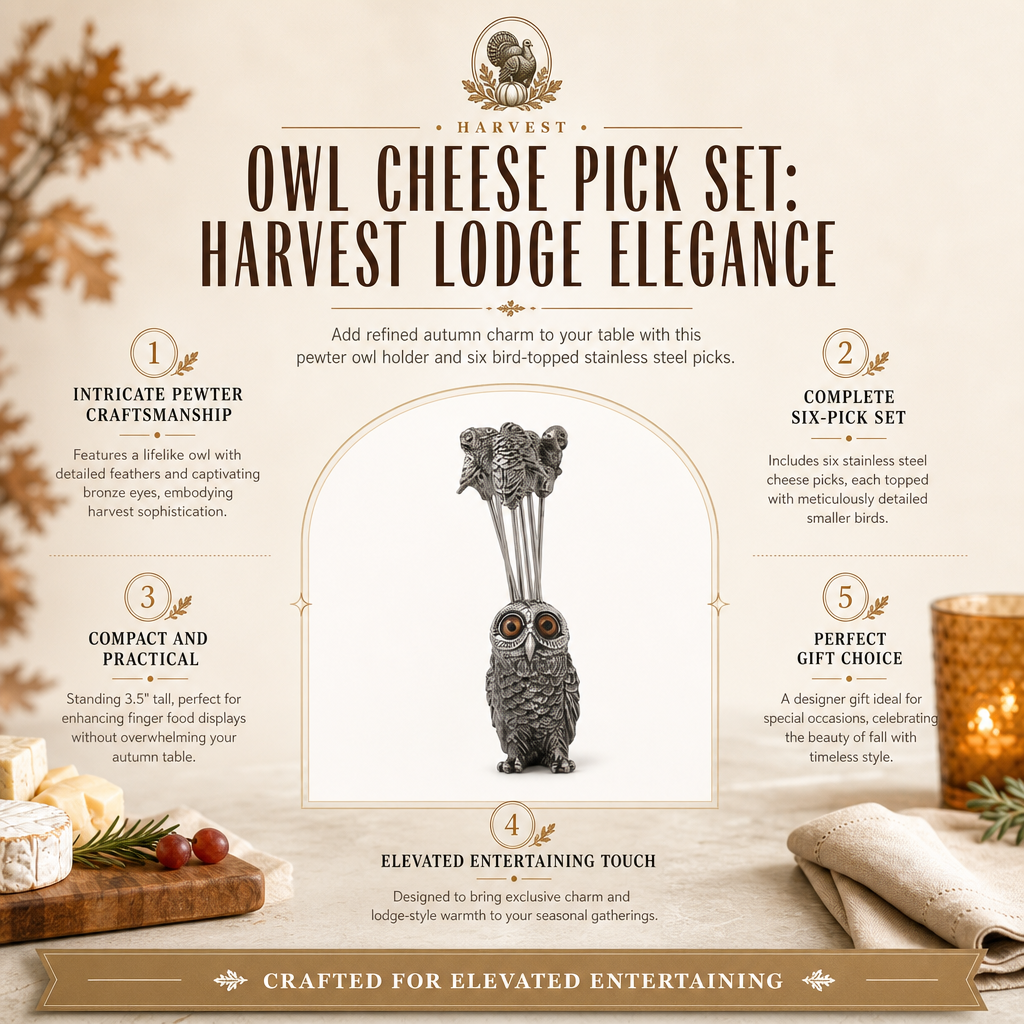 Owl Cheese Pick Set 9