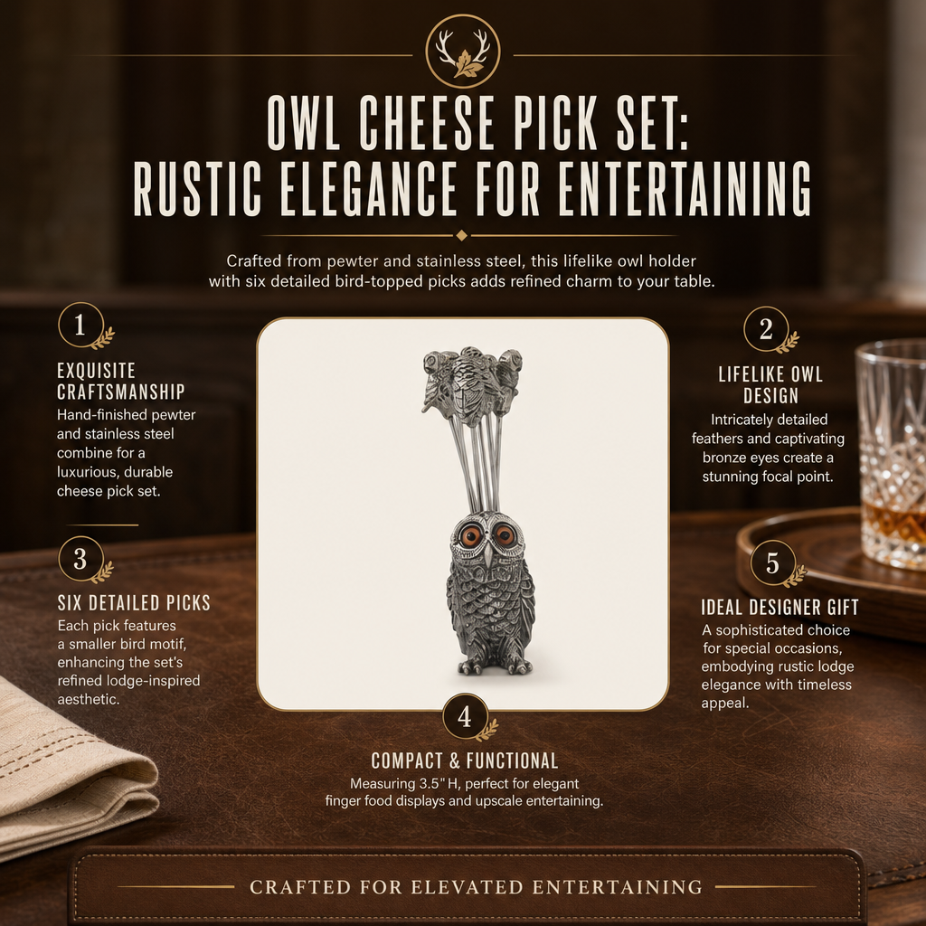 Owl Cheese Pick Set 9