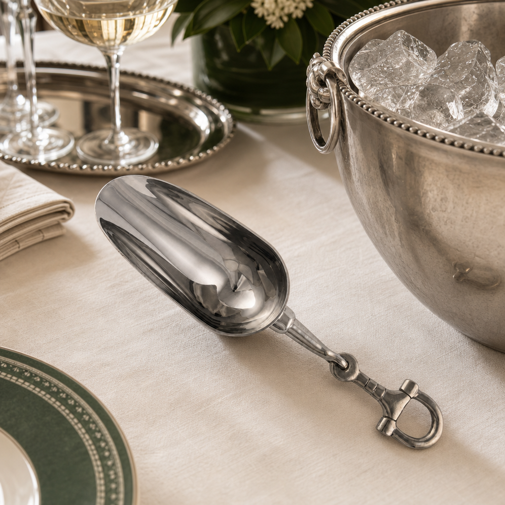 Equestrian Horse Bit Pewter Handle Ice Scoop 7