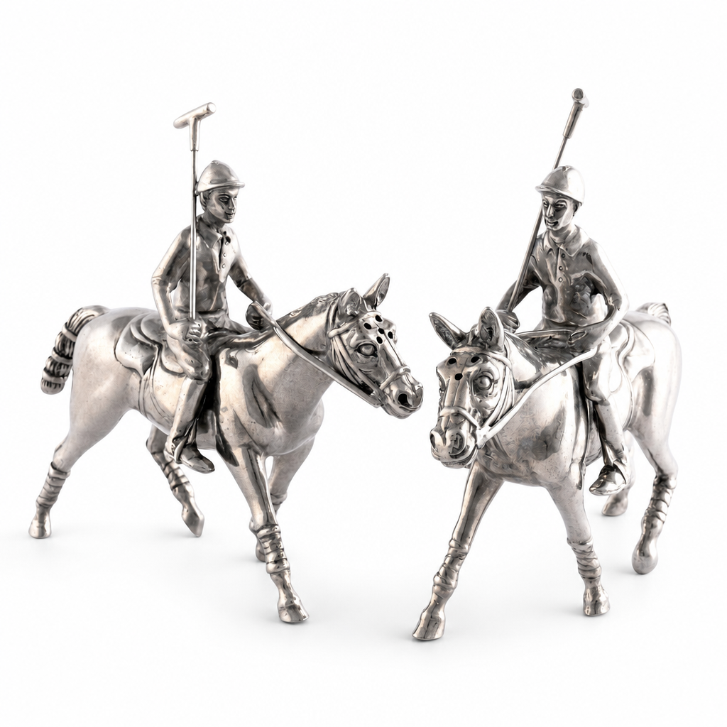 Pewter Polo Player Salt & Pepper Set 1