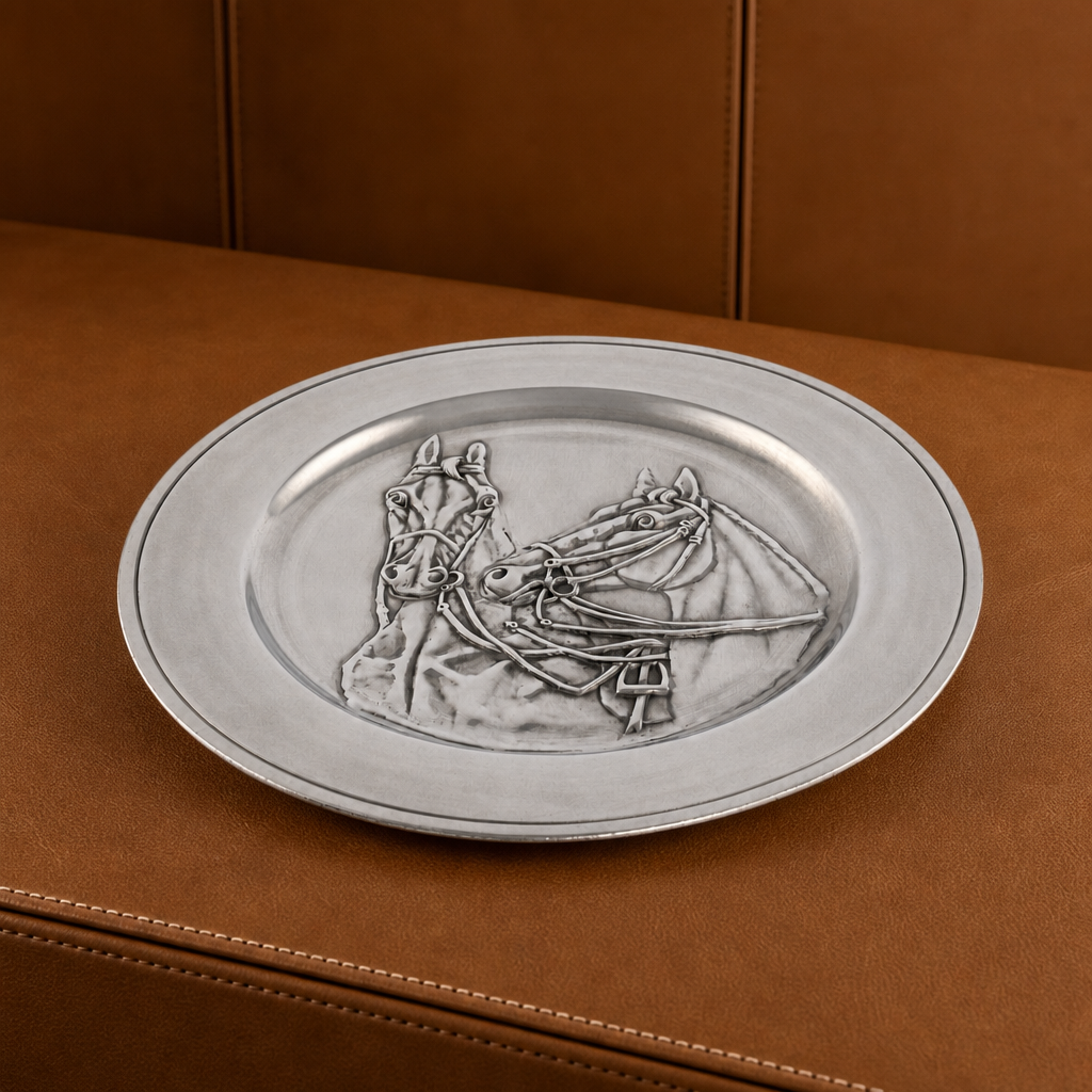 Pewter Thoroughbred Horse Charger 2
