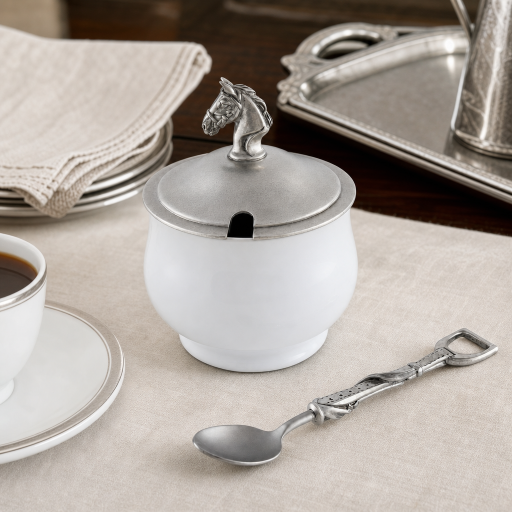 Equestrian Sugar Bowl and Spoon 2