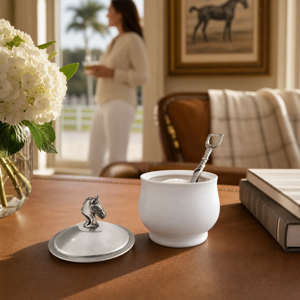 Equestrian Sugar Bowl and Spoon 7