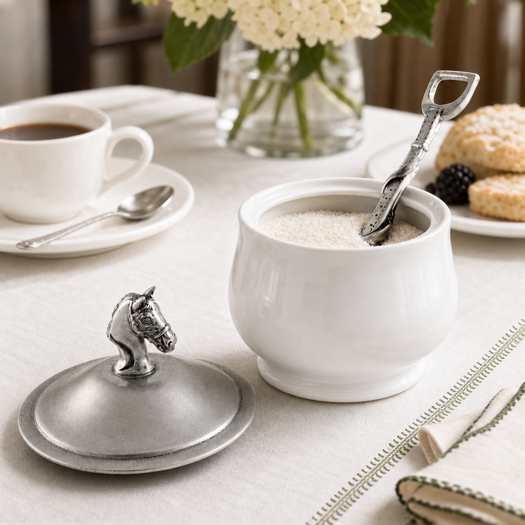 Equestrian Sugar Bowl and Spoon 5