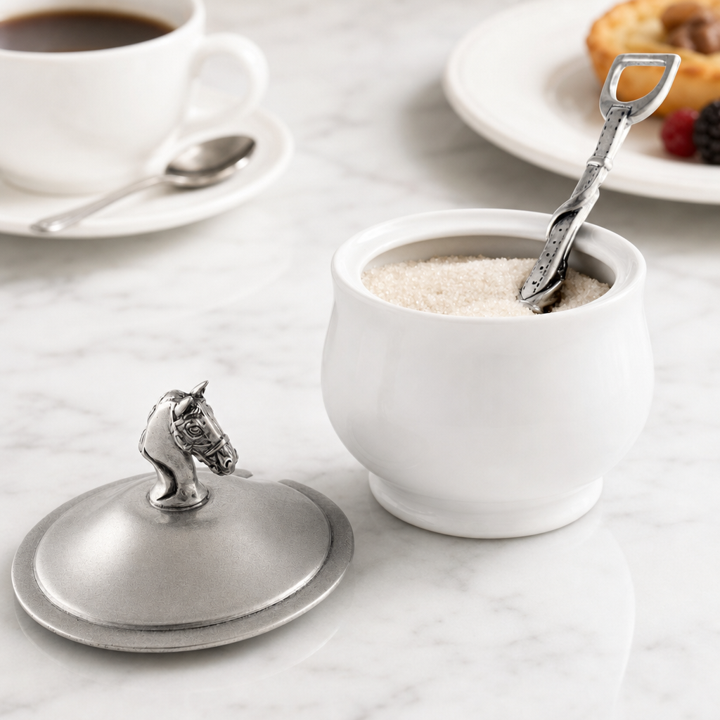 Equestrian Sugar Bowl and Spoon 9