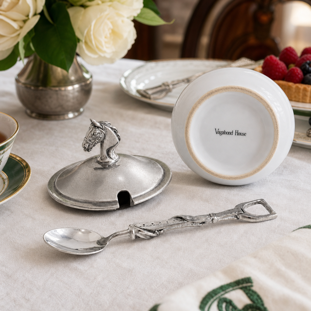 Equestrian Sugar Bowl and Spoon 7