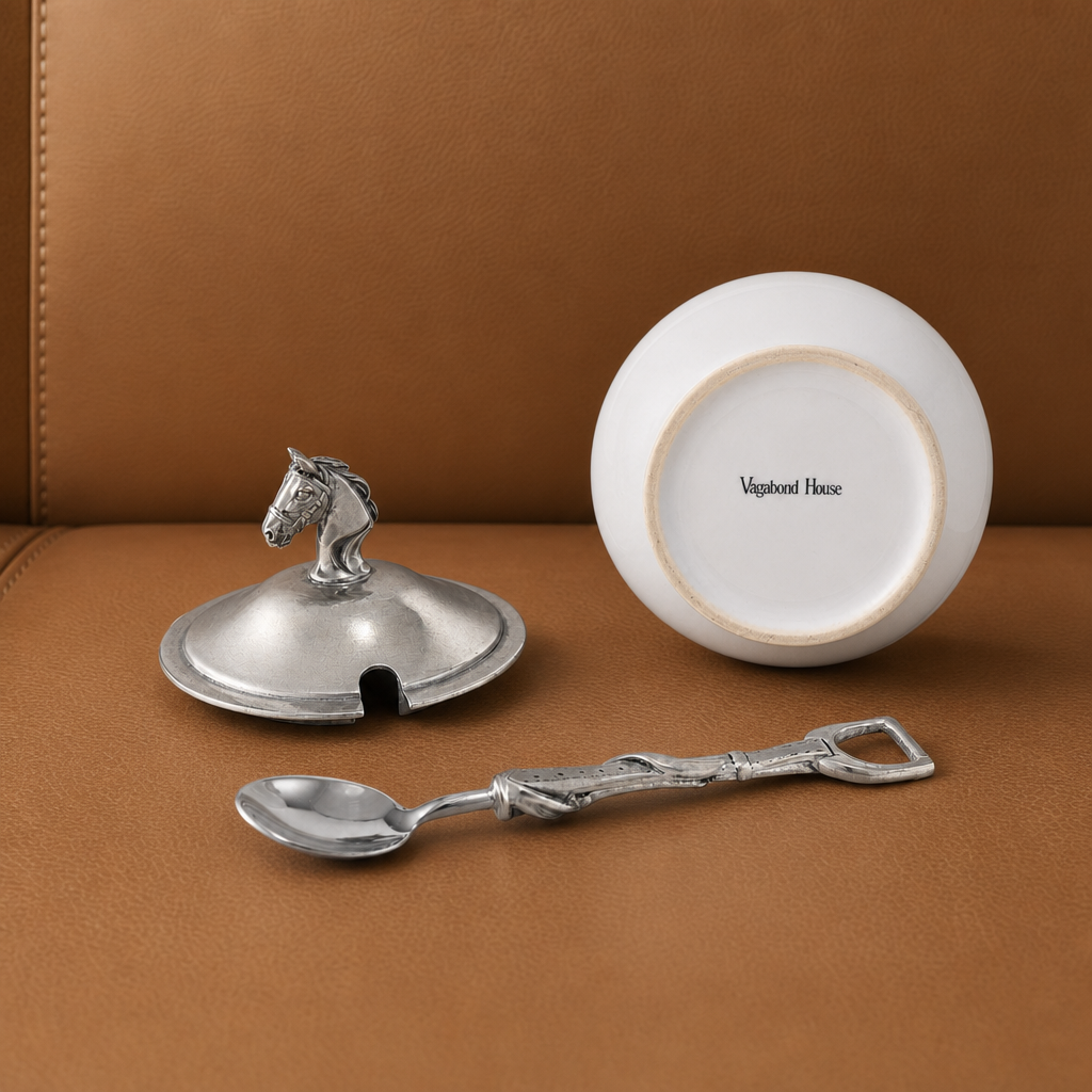 Equestrian Sugar Bowl and Spoon 5