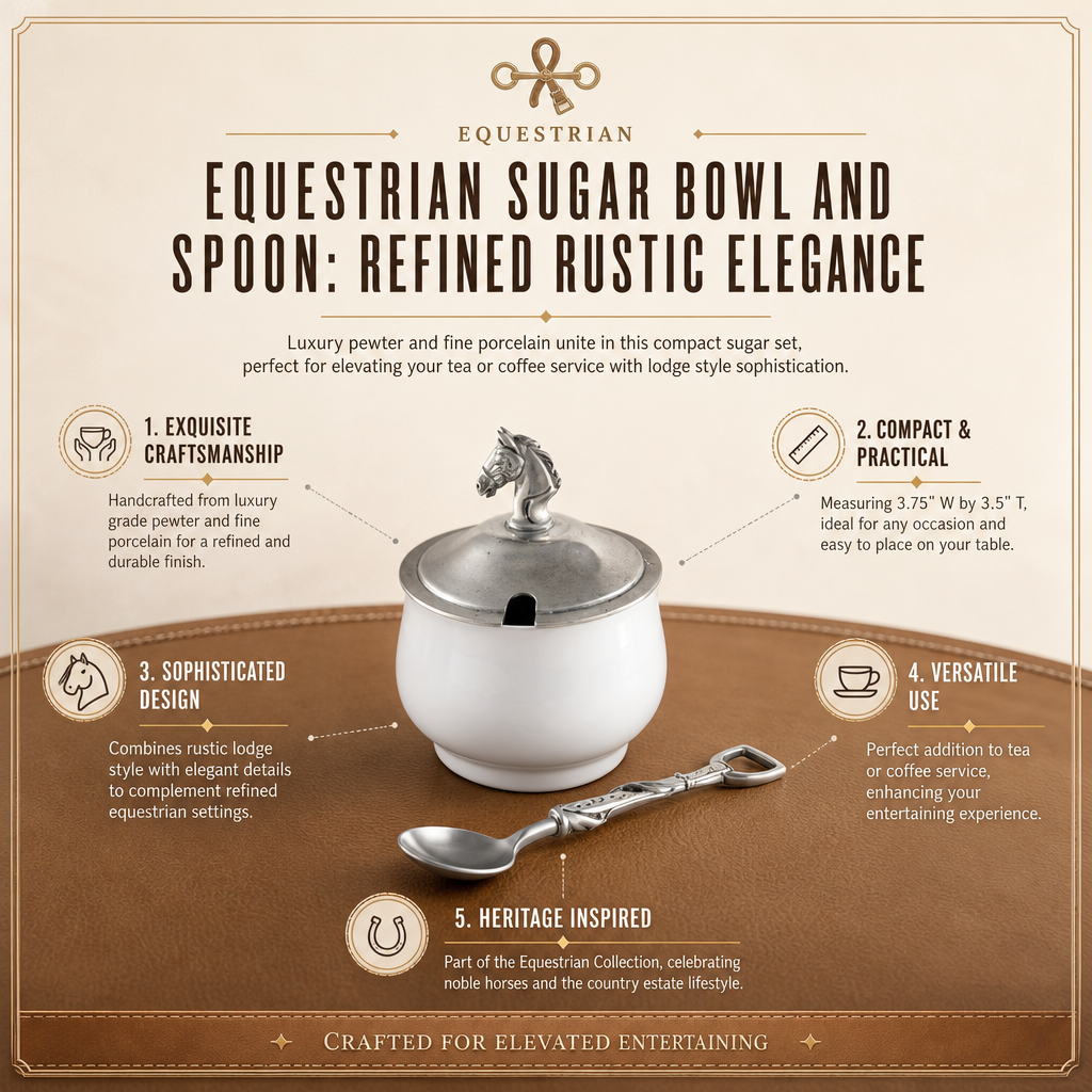Equestrian Sugar Bowl and Spoon 12
