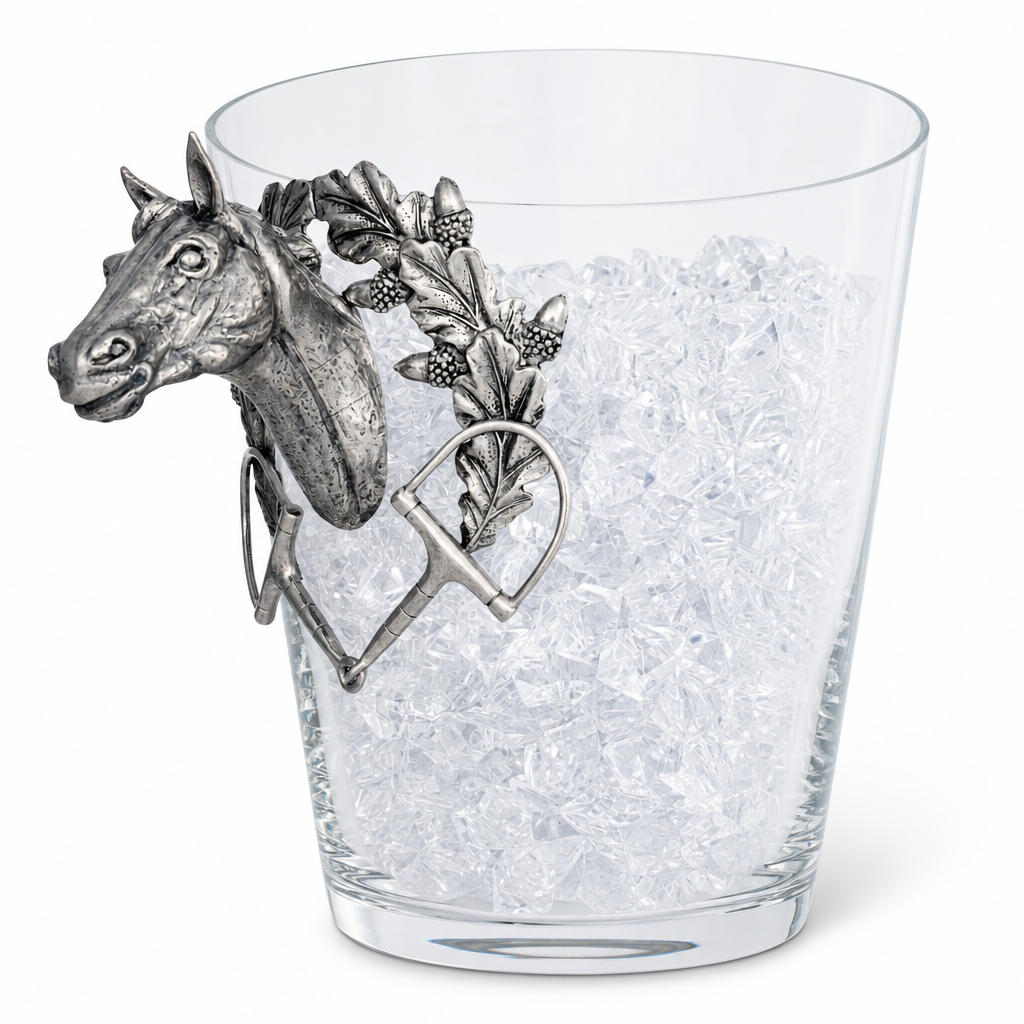 Horse Head Glass Ice Bucket 1