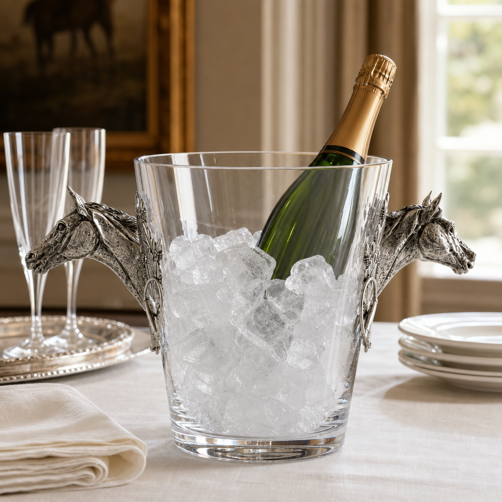 Horse Head Glass Ice Bucket 5