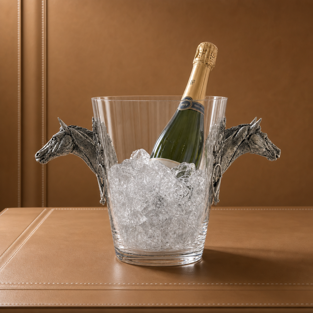 Horse Head Glass Ice Bucket 3