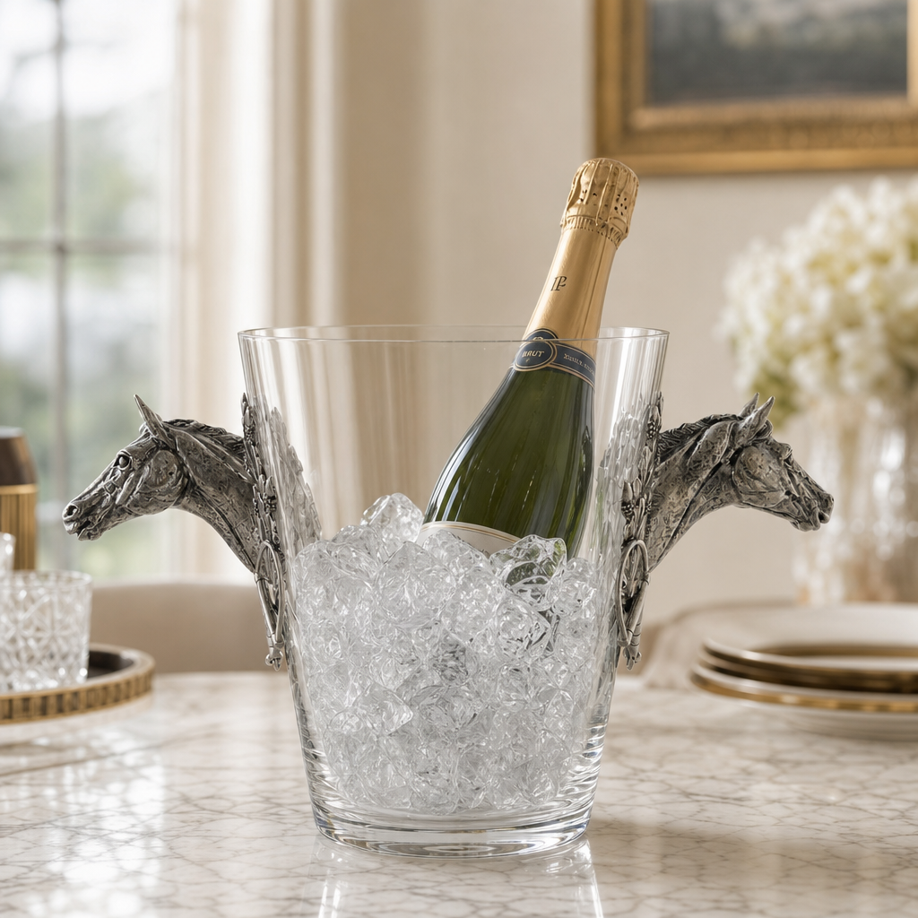 Horse Head Glass Ice Bucket 10