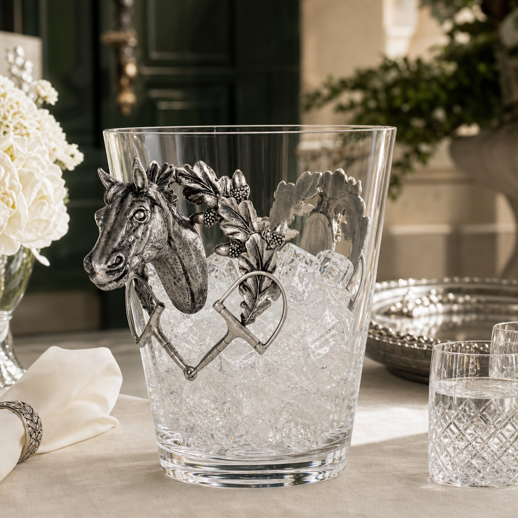 Horse Head Glass Ice Bucket 6