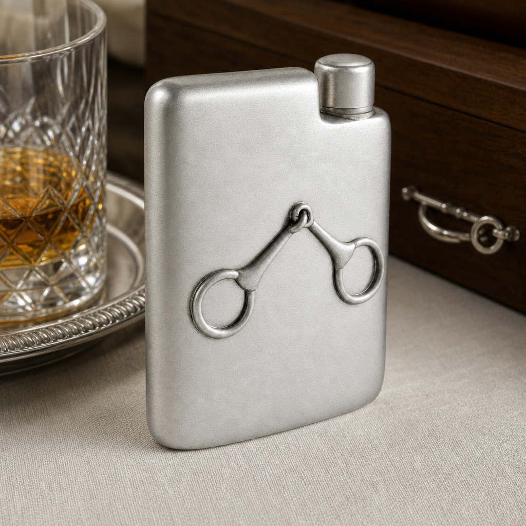 Equestrian Pewter Flask 2
