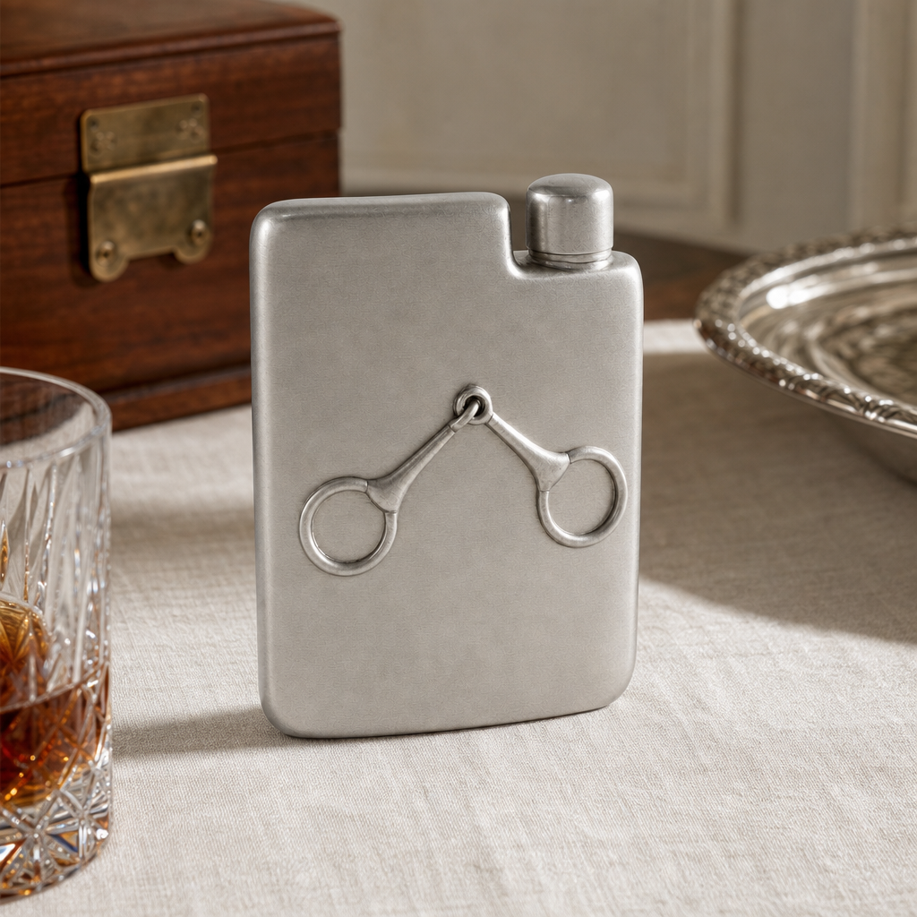 Equestrian Pewter Flask 3