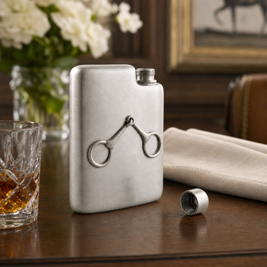 Equestrian Pewter Flask 6