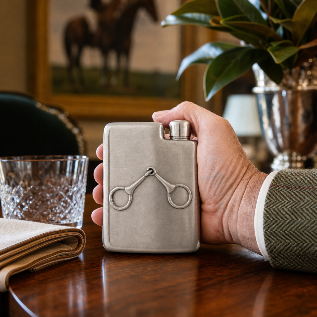 Equestrian Pewter Flask 9