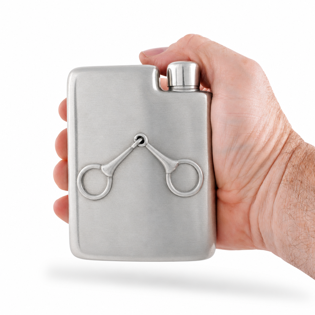 Equestrian Pewter Flask 8