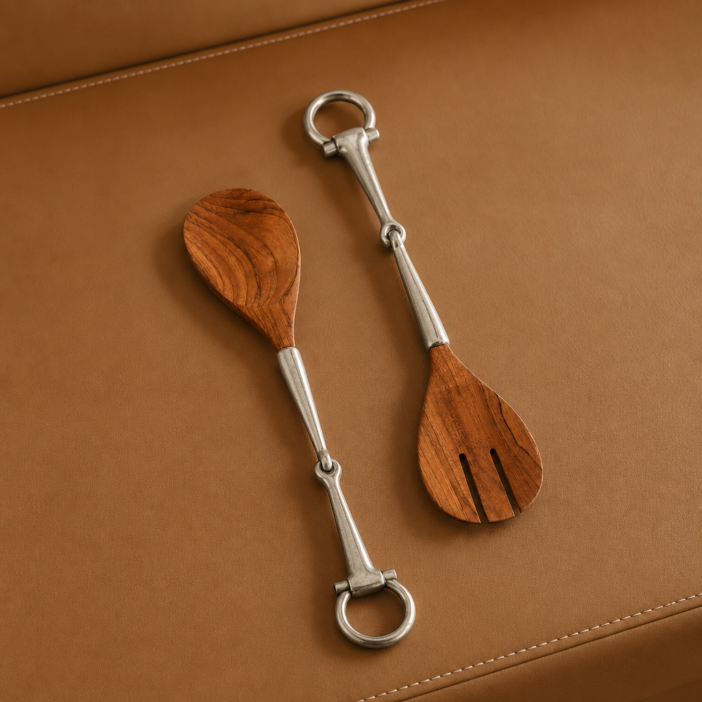 Bit Wood Salad Server Set 2