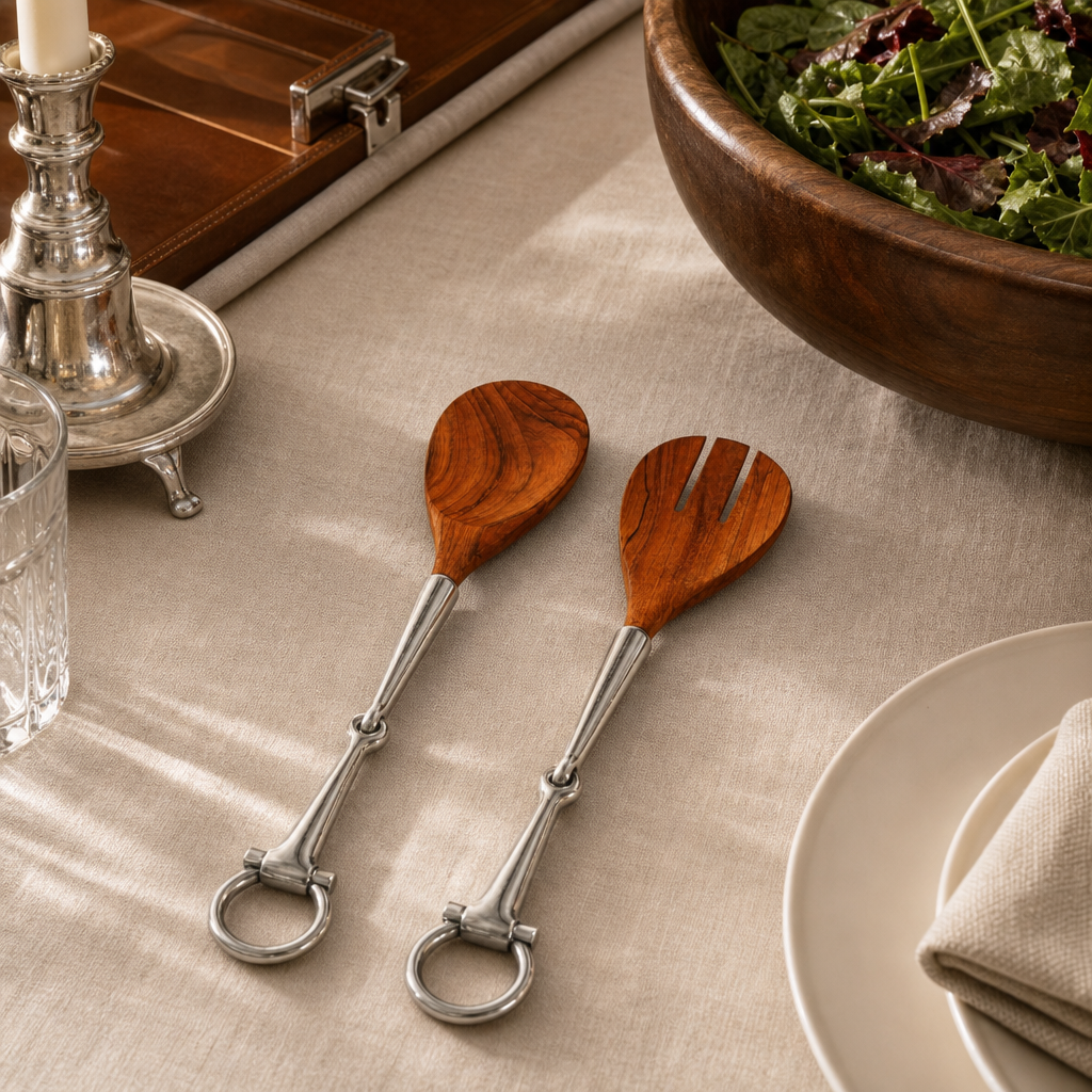 Bit Wood Salad Server Set 2