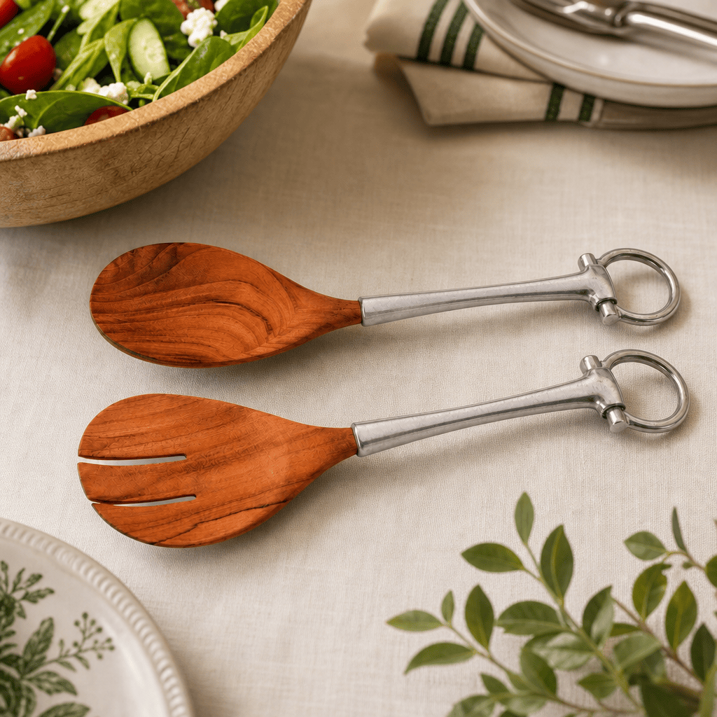 Bit Wood Salad Server Set 5