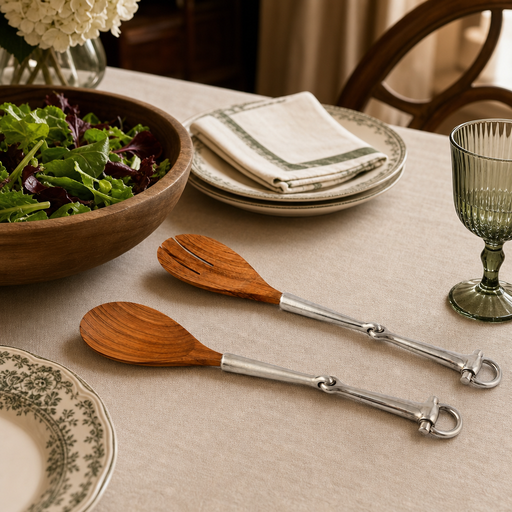 Bit Wood Salad Server Set 6