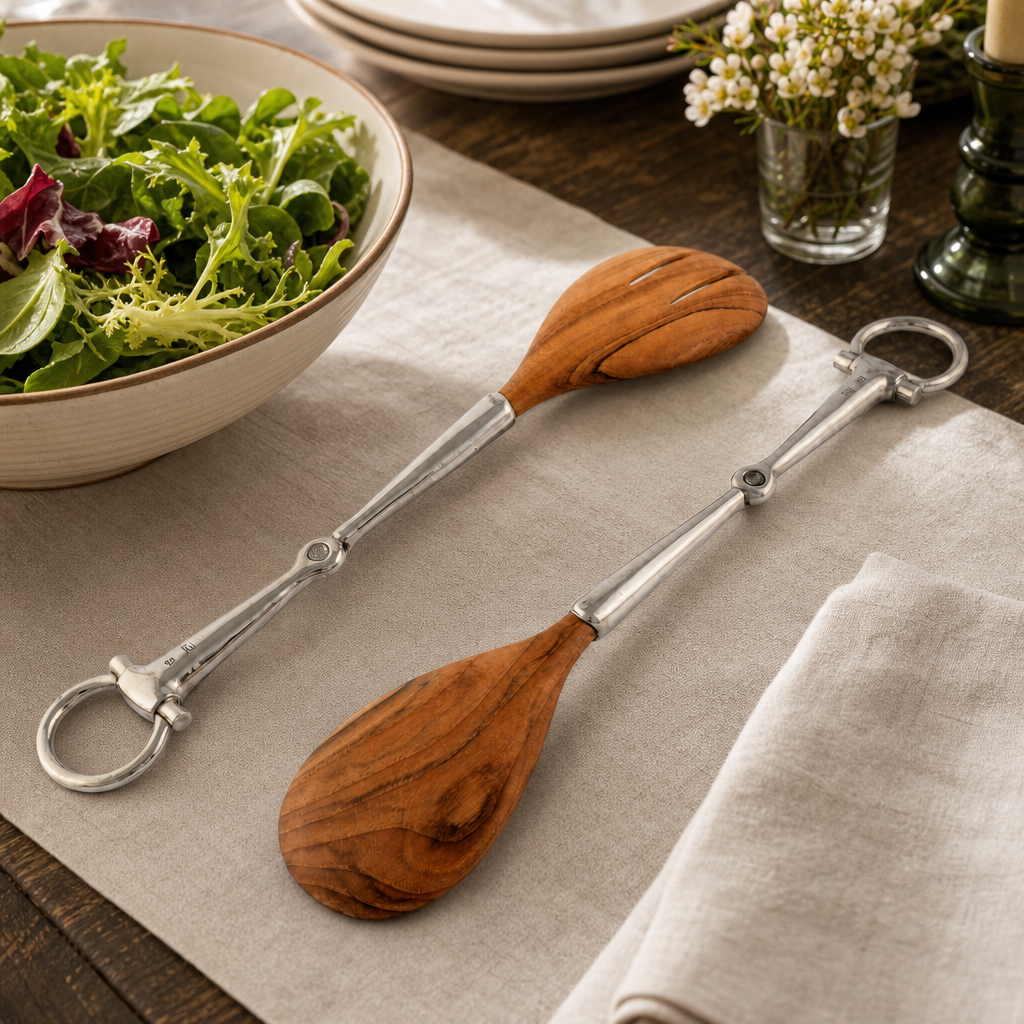 Bit Wood Salad Server Set 7