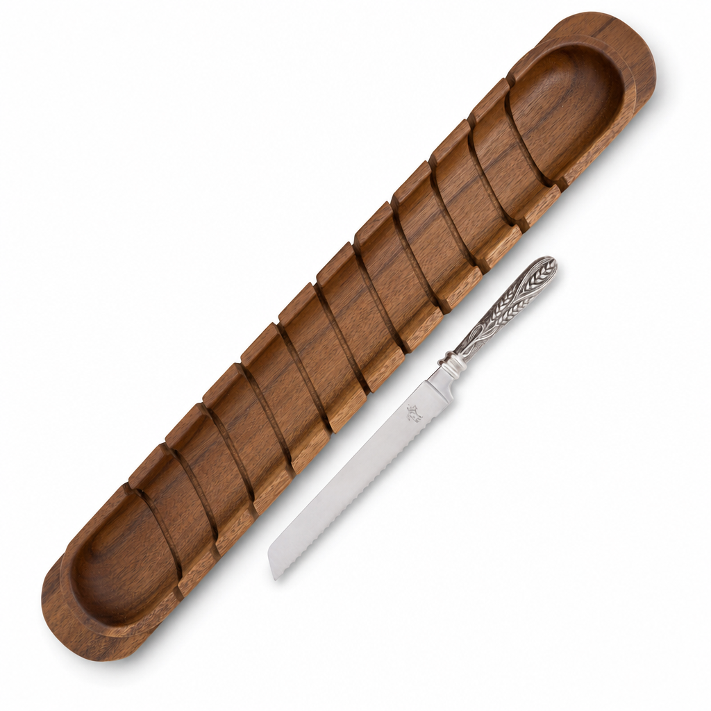 Baguette Board with Wheat Pattern Bread Knife 1