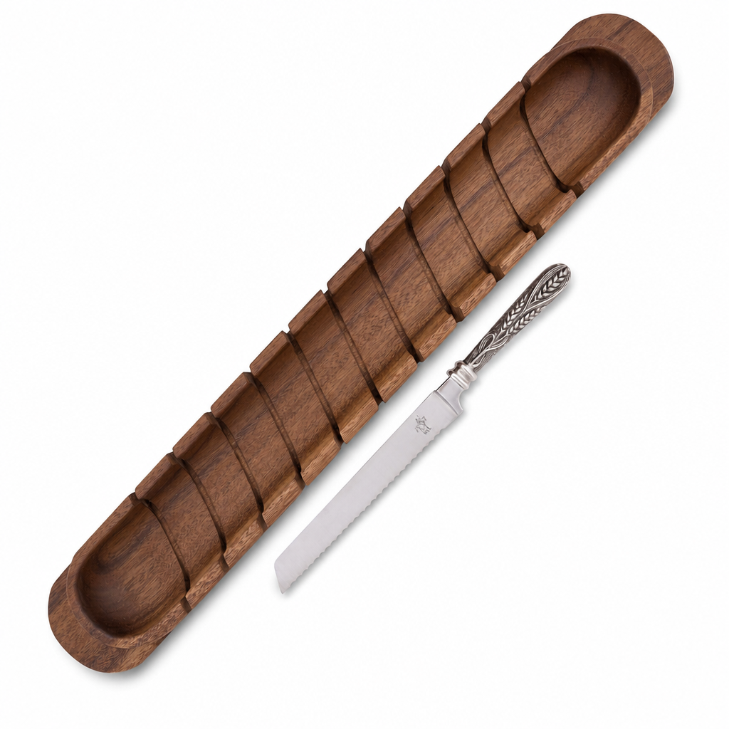 Baguette Board with Wheat Pattern Bread Knife 1