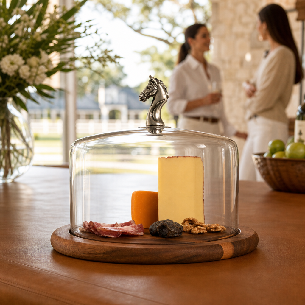 Horse Glass Covered Cheese Wood Board 5