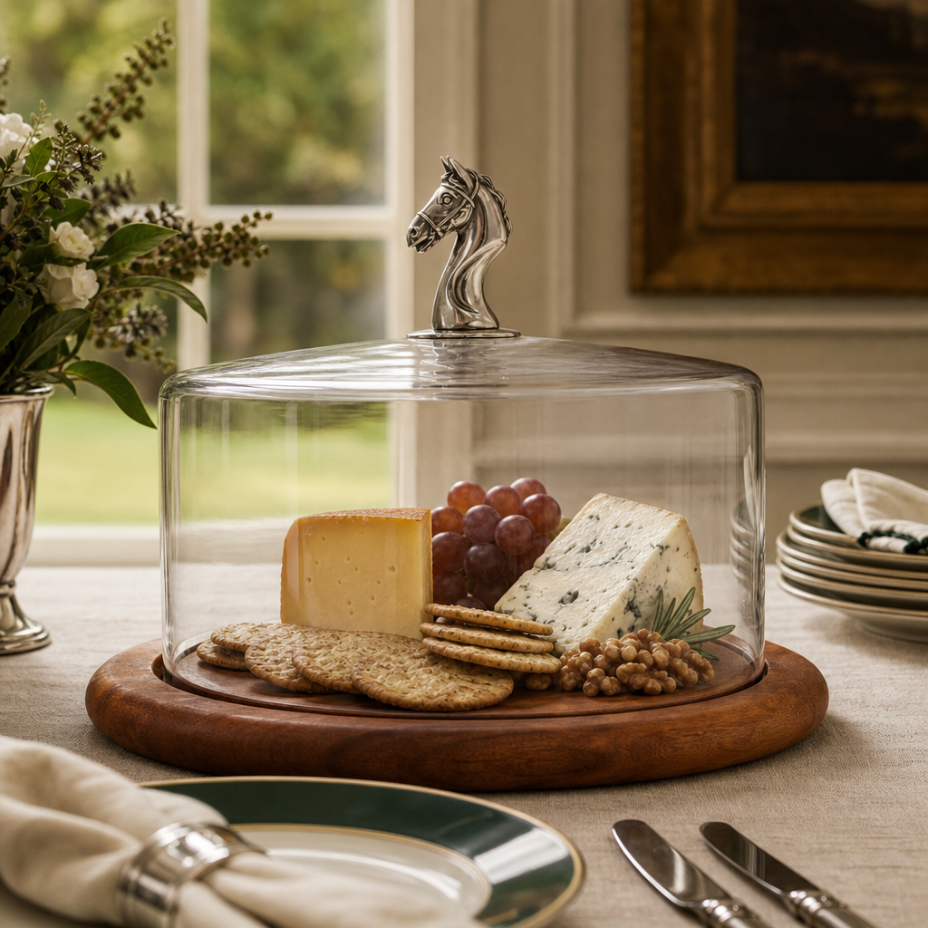 Horse Head Cheese Board with Dome 5