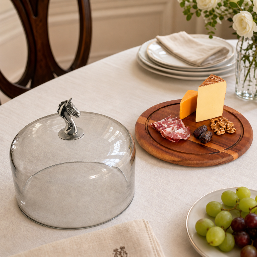 Horse Head Cheese Board with Dome 6