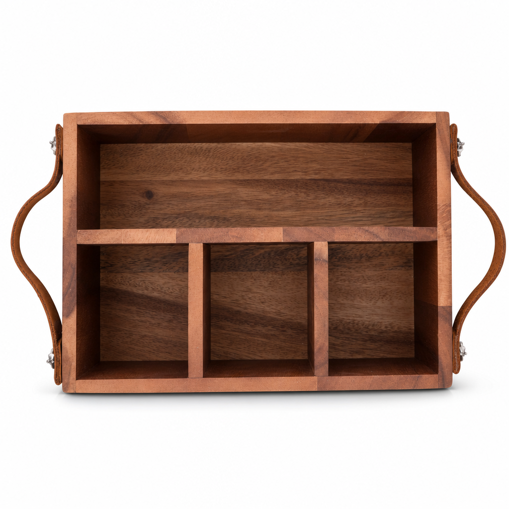 Horse Bits Leather Handles Flatware Caddy 8