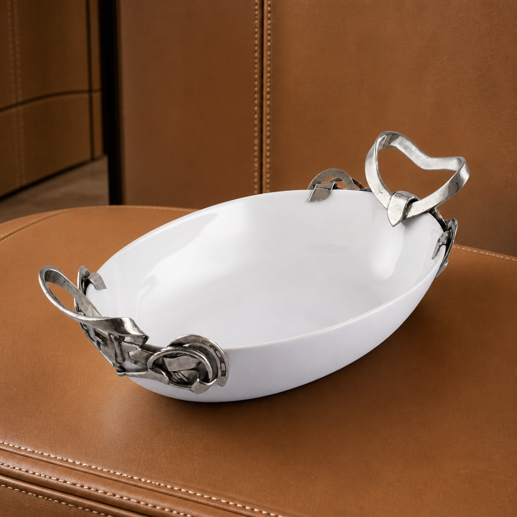 Horseshoe & Bit Stoneware Dish 2