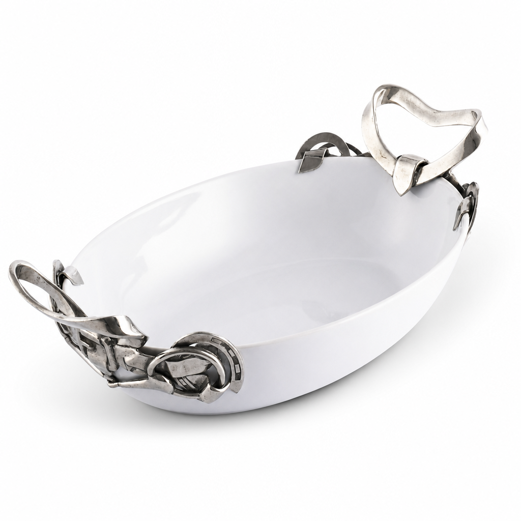Horseshoe & Bit Stoneware Dish 1