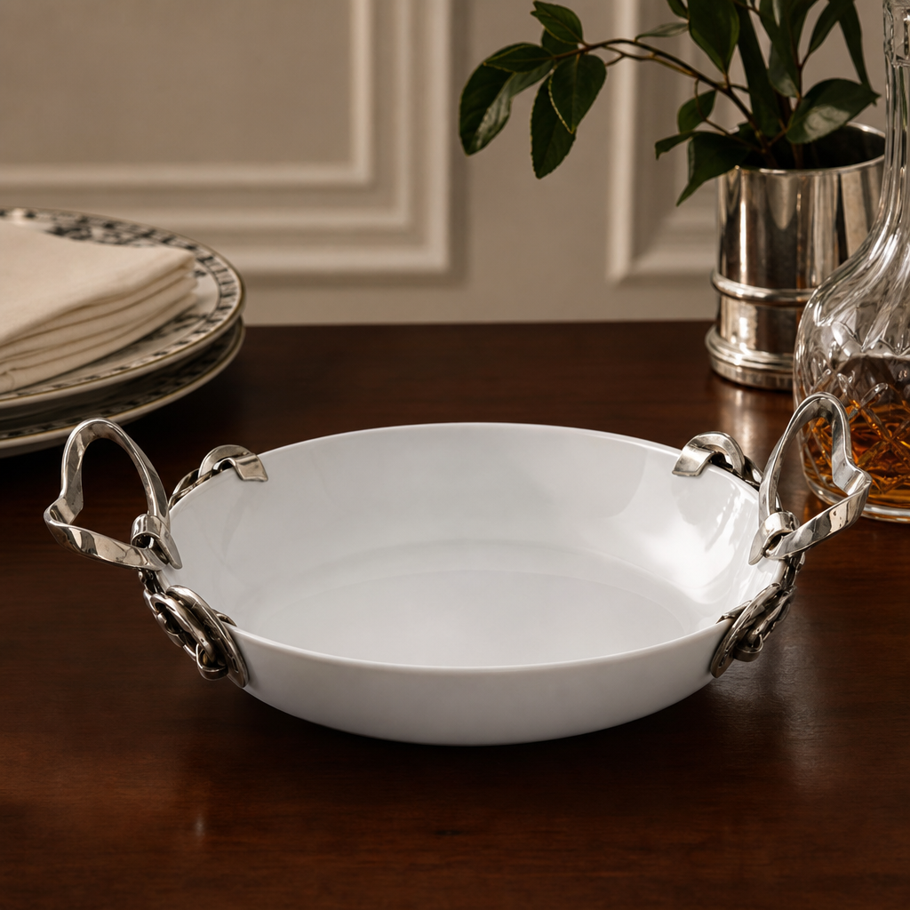 Horseshoe & Bit Stoneware Dish 3