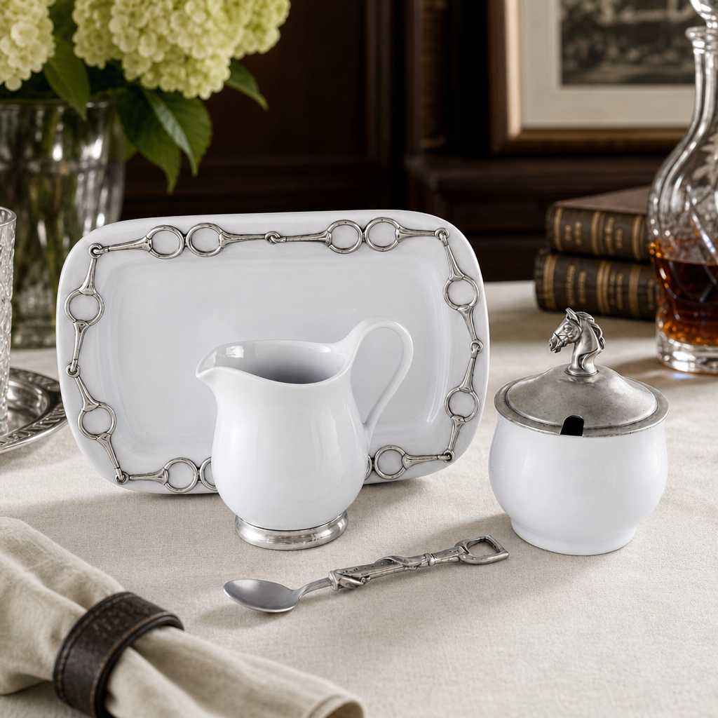 Equestrian Sugar and Creamer Set 3