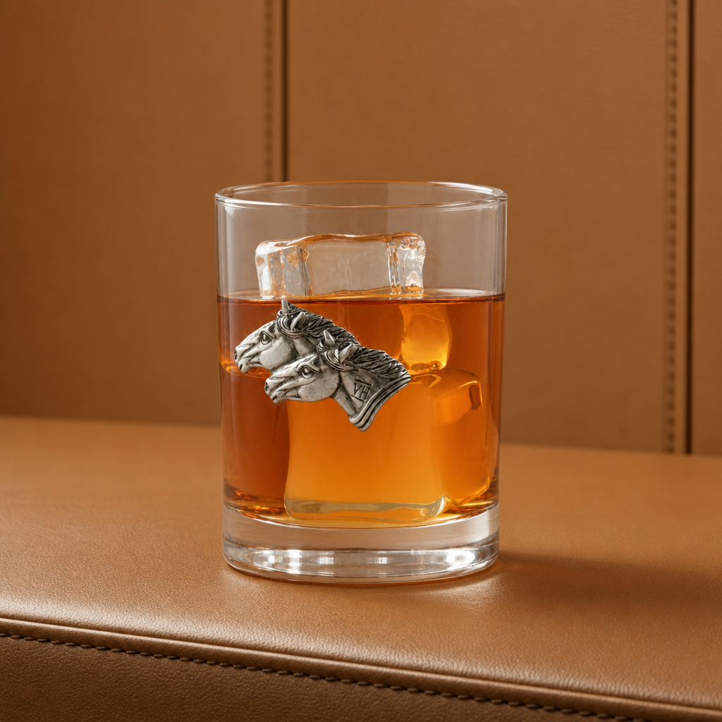 Running Horse Double Old Fashion Bar Glass 3