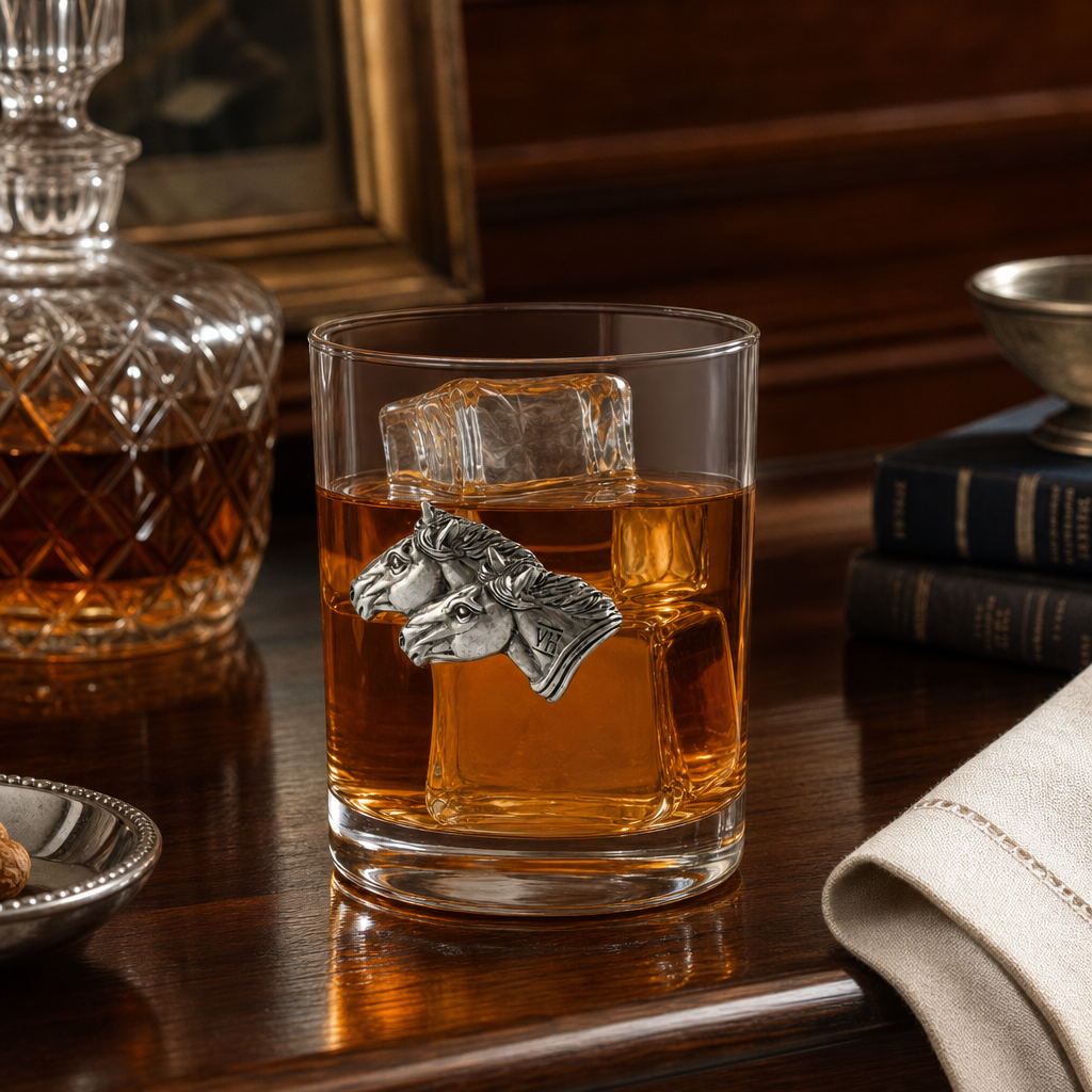 Running Horse Double Old Fashion Bar Glass 3