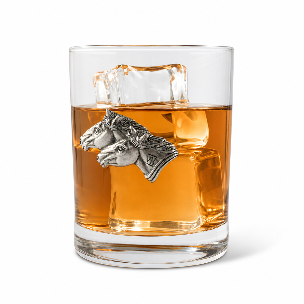 Running Horse Double Old Fashion Bar Glass 7