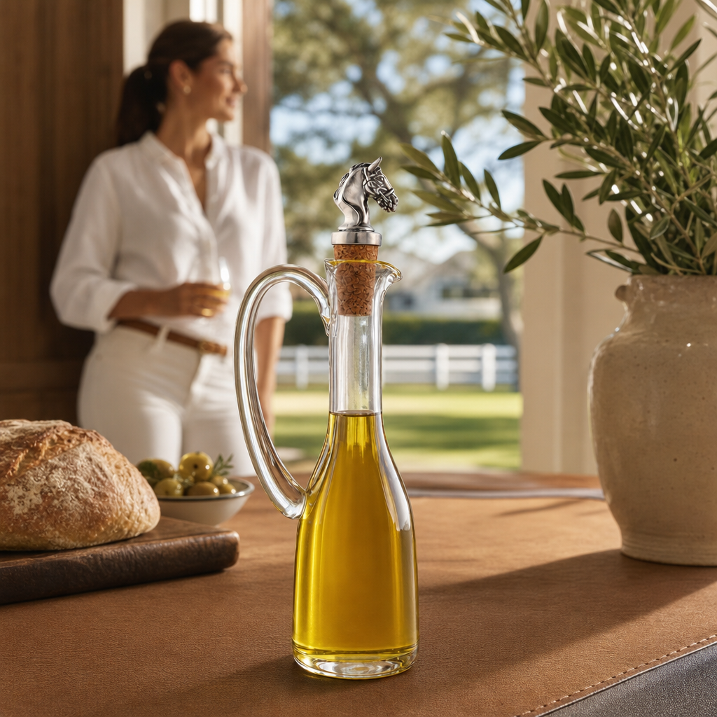 Cruet Bottle with Horse Head Cork Stopper 6