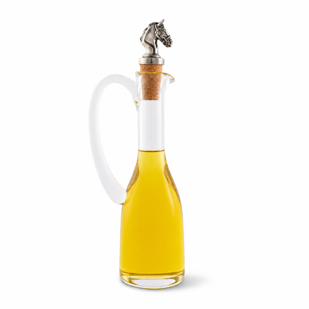 Cruet Bottle with Horse Head Cork Stopper 1