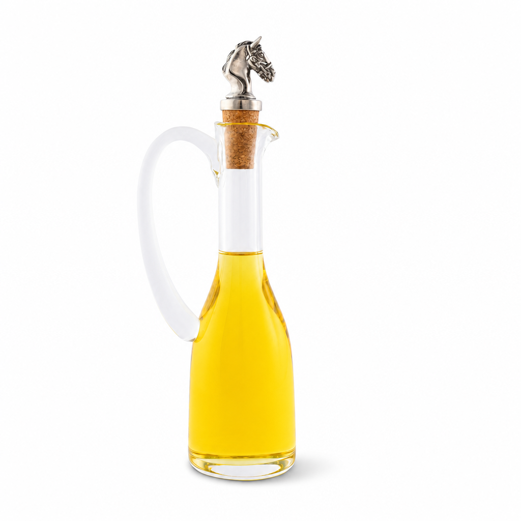 Cruet Bottle with Horse Head Cork Stopper 1